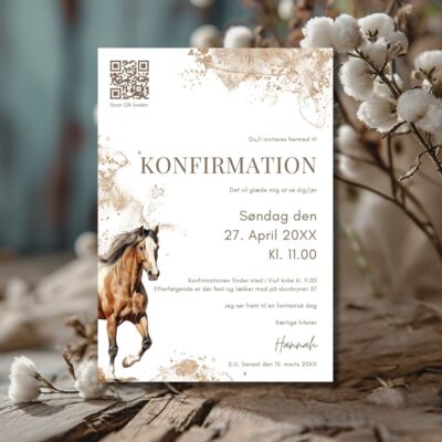 Hest | Invitation konfirmation luxi