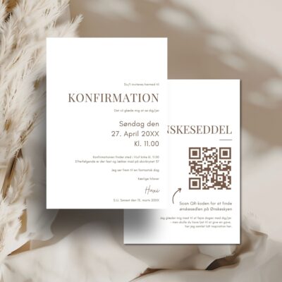 Hvid | Invitation konfirmation lux