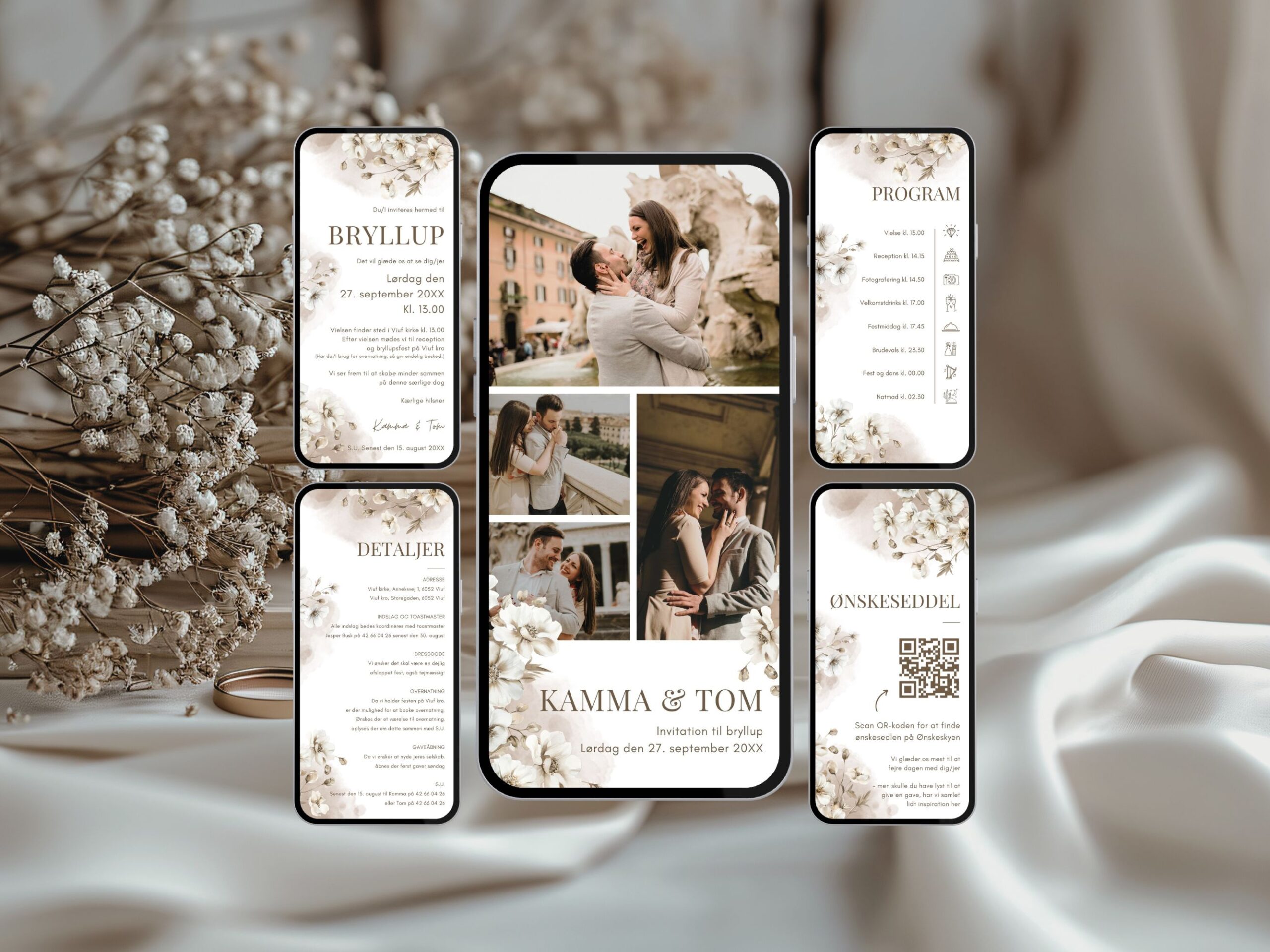 digital invitation bryllup