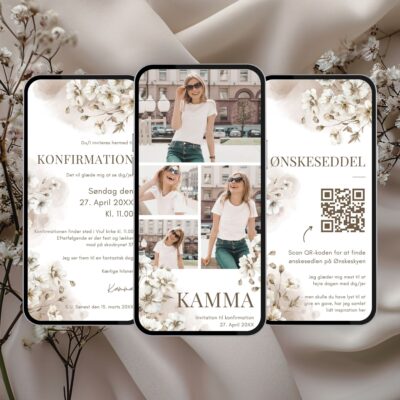 Kamma | Digital invitation konfirmation premium