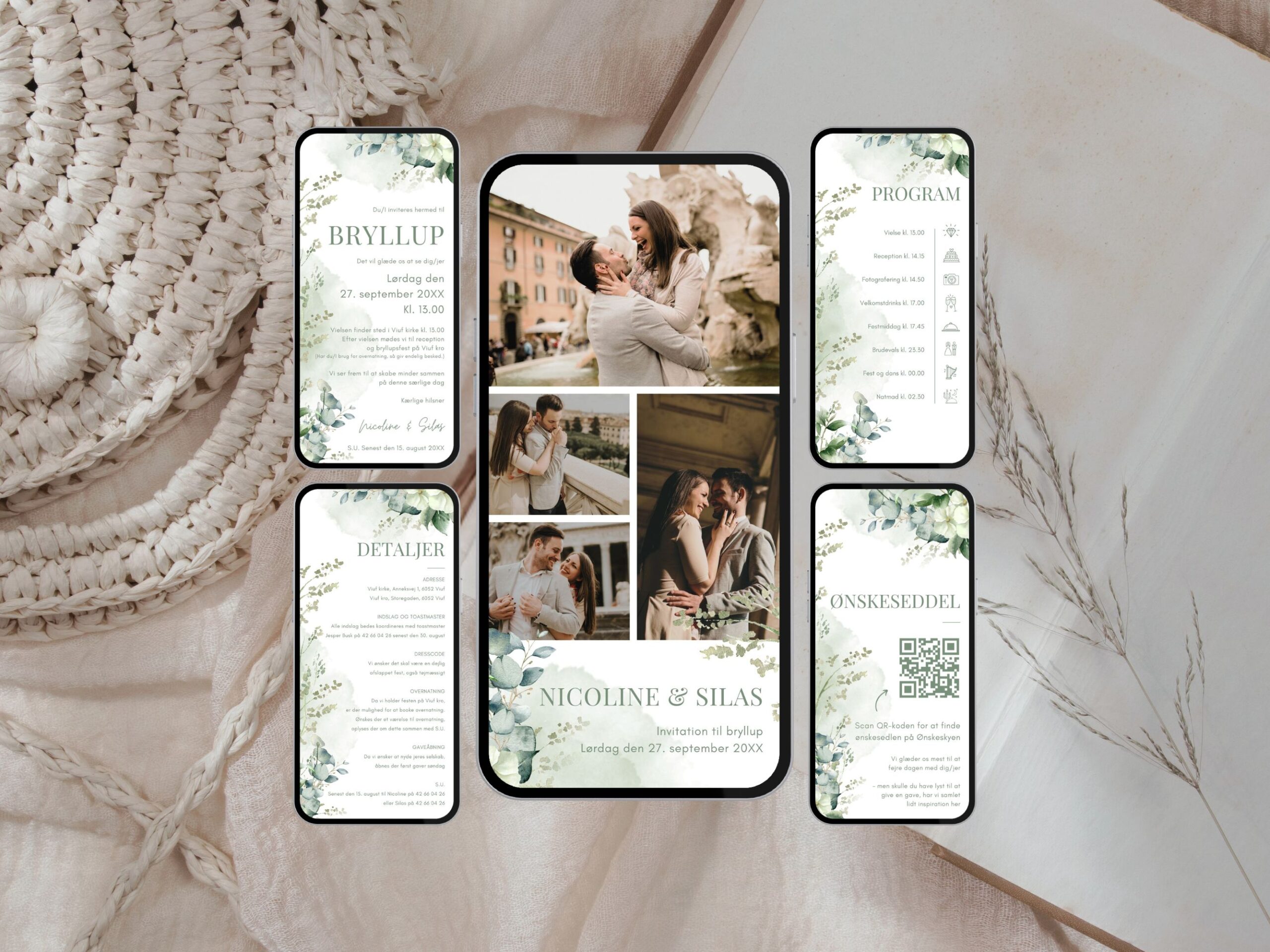 digital invitation bryllup