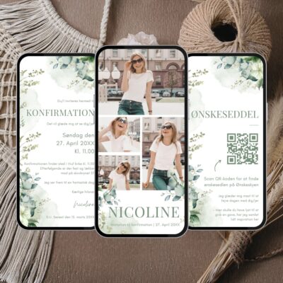 Nicoline | Digital invitation konfirmation premium