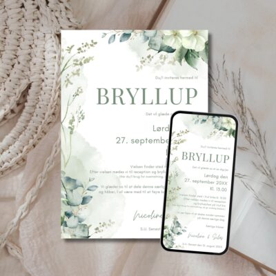 Nicoline | Invitation bryllup kombi