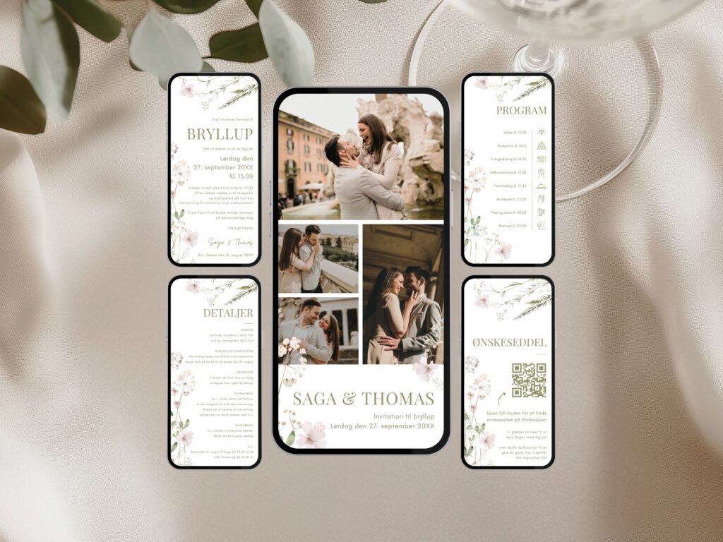 digital invitation bryllup