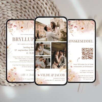Vilde | Digital invitation bryllup premium