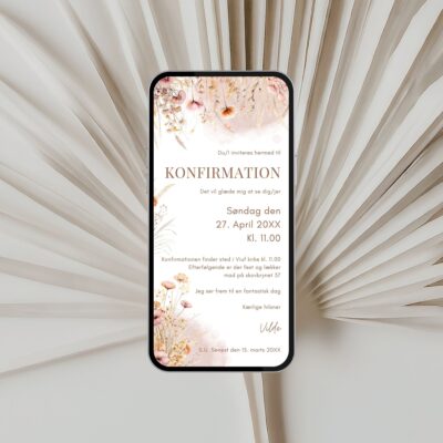 Vilde | Digital invitation konfirmation basis
