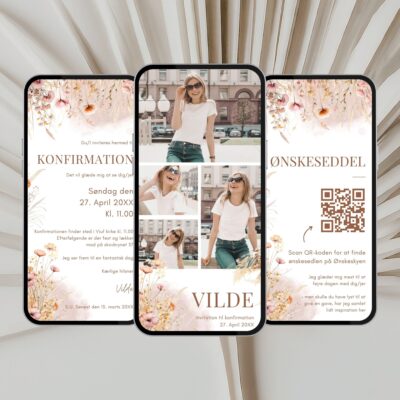 Vilde | Digital invitation konfirmation premium