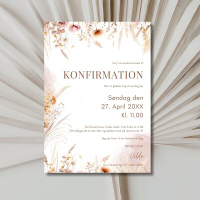 Vilde | Invitation konfirmation basis