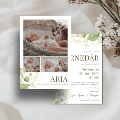Aria | Invitation barnedåb luxi