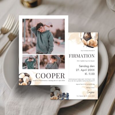 Fodbold | Invitation konfirmation luxi