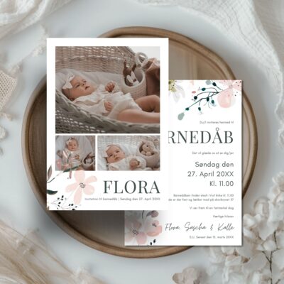 Flora | Invitation barnedåb luxi