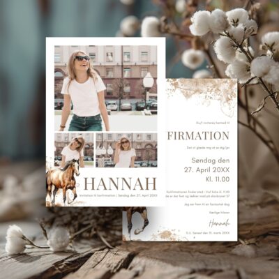 Hest | Invitation konfirmation luxi