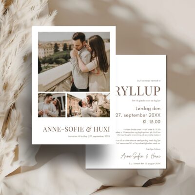 Hvid | Invitation bryllup luxi