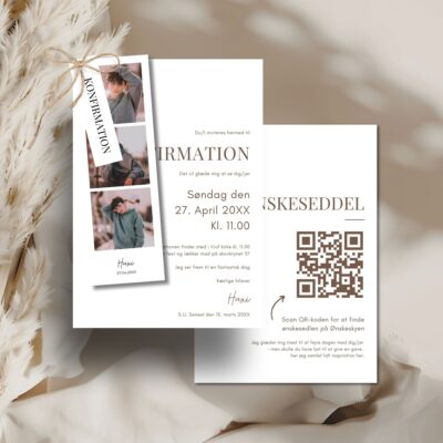 Hvid | Invitation konfirmation delux