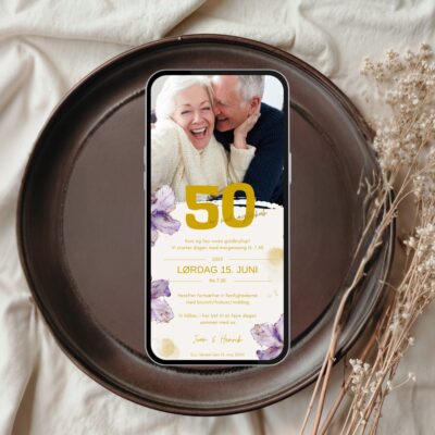 Guldbryllup 18 | Digital invitation til sms