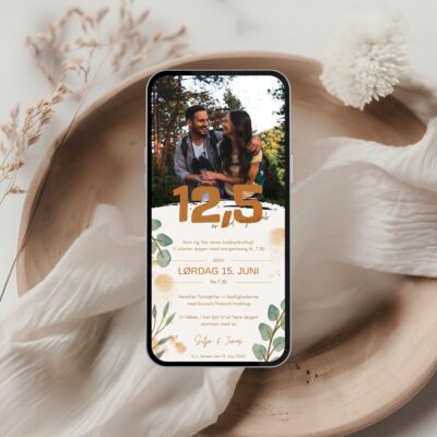 Kobberbryllup 1 | Digital invitation til sms