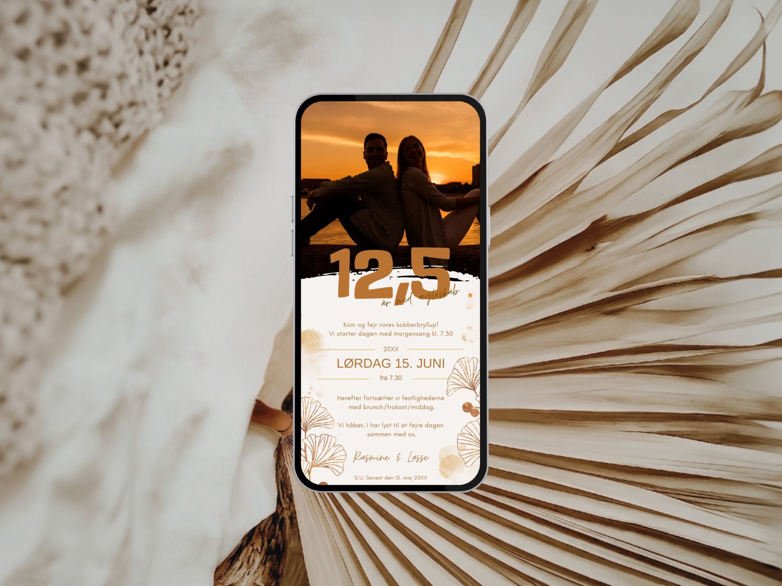 digital invitation kobberbryllup
