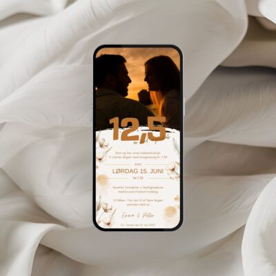 Kobberbryllup 7 | Digital invitation til sms