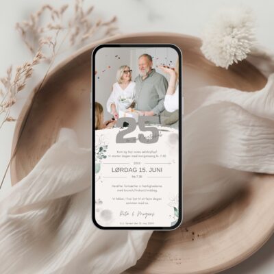 Sølvbryllup 1 | Digital invitation til sms