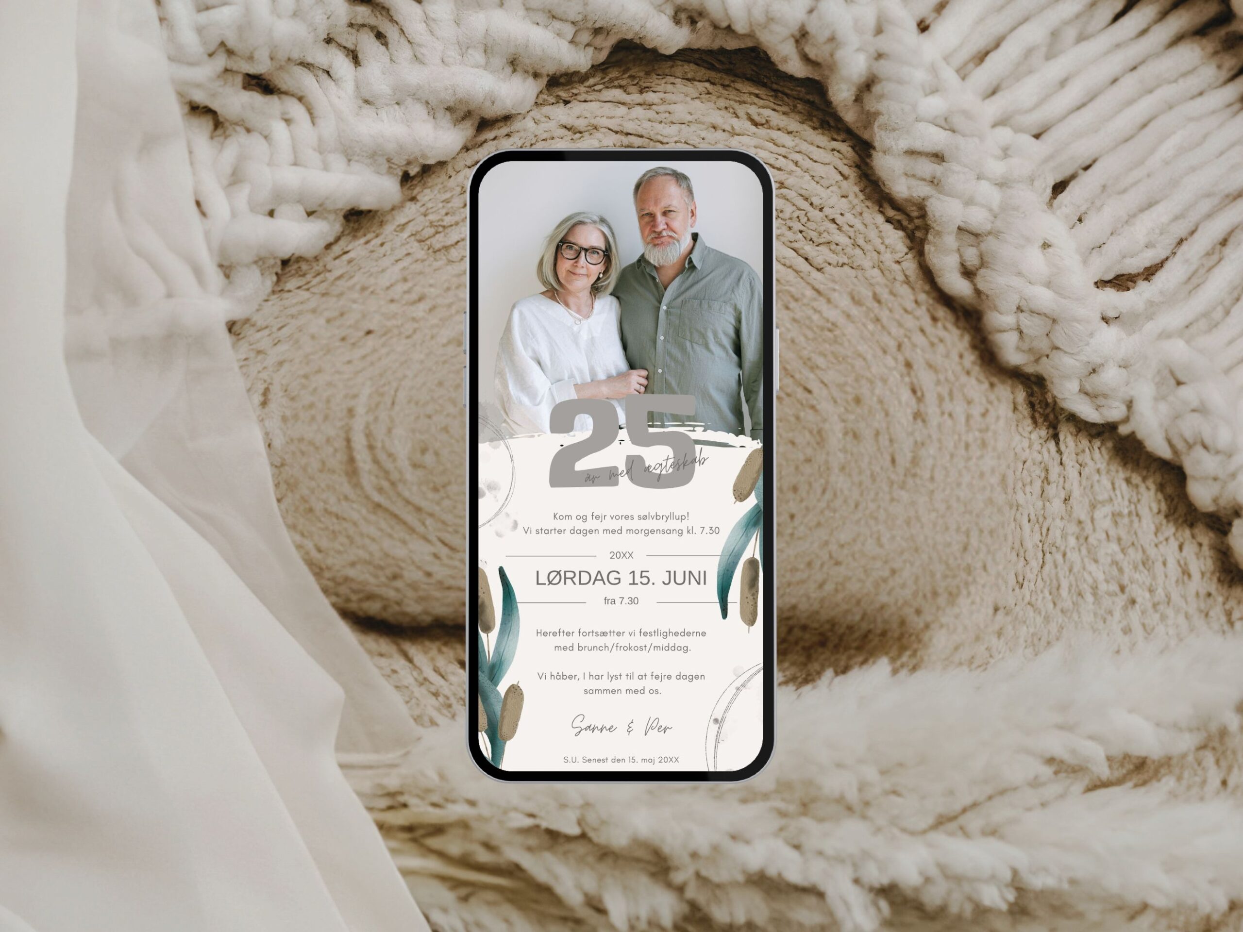 digital invitation sølvbryllup