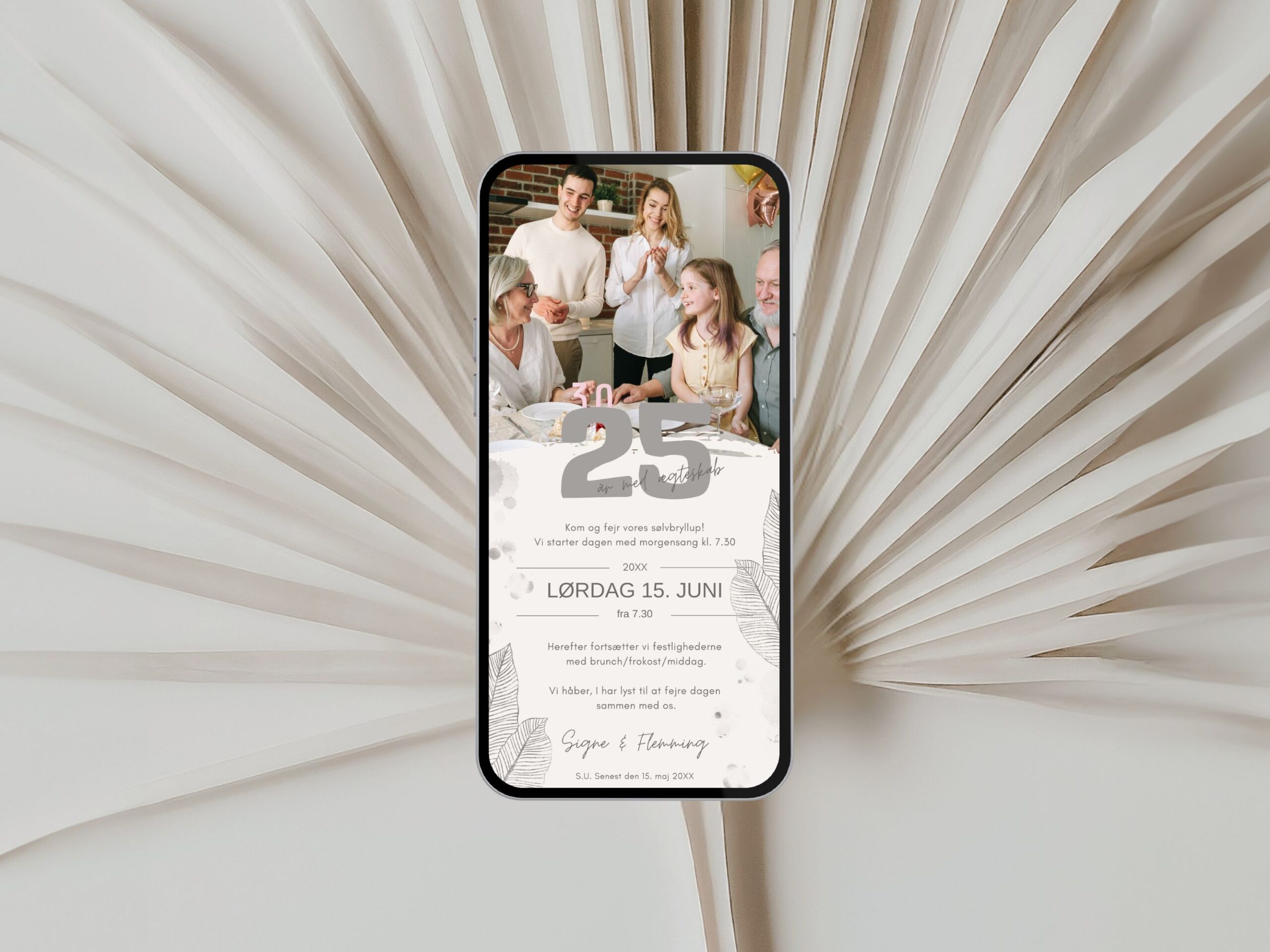 digital invitation sølvbryllup