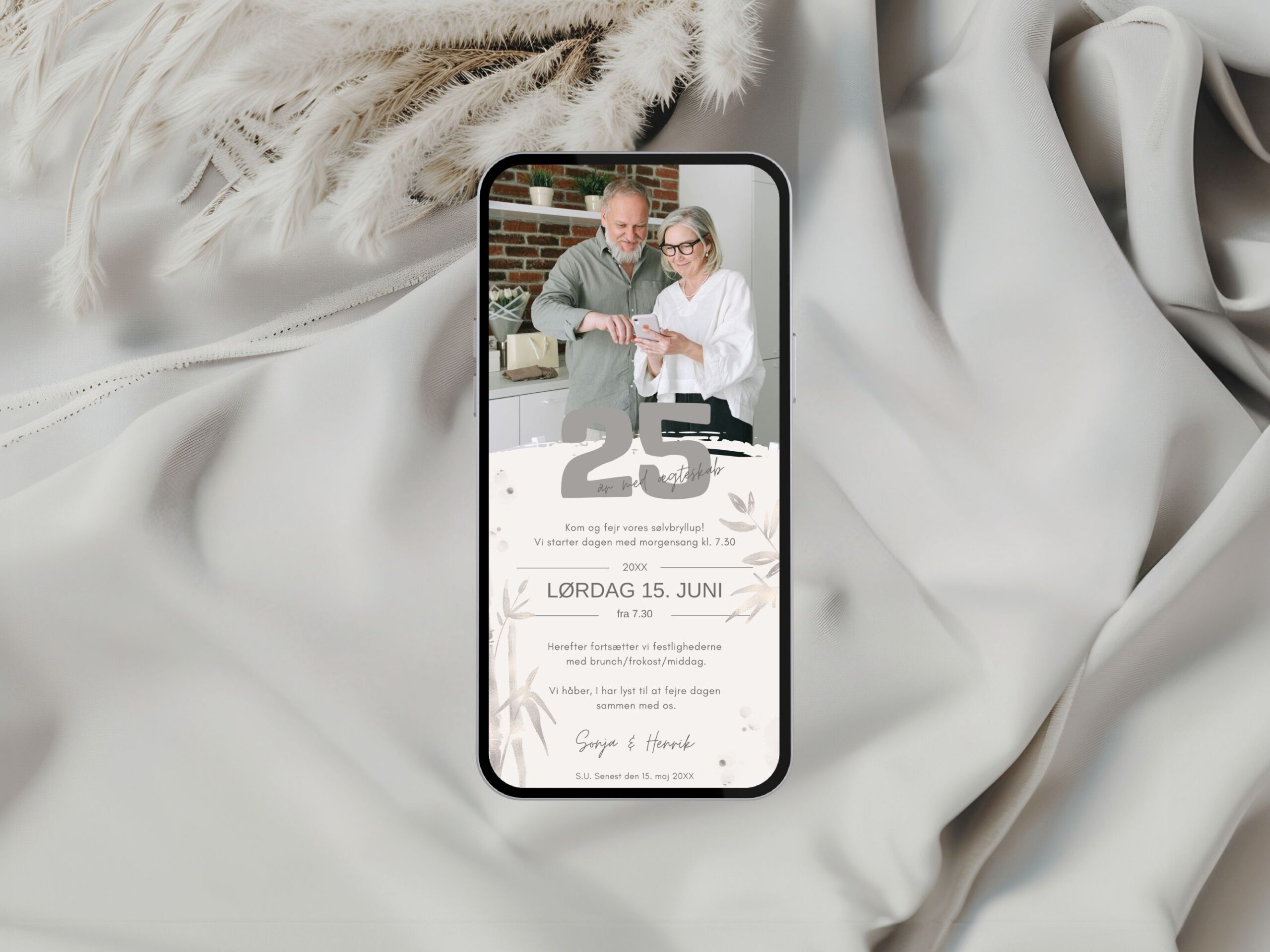 digital invitation sølvbryllup