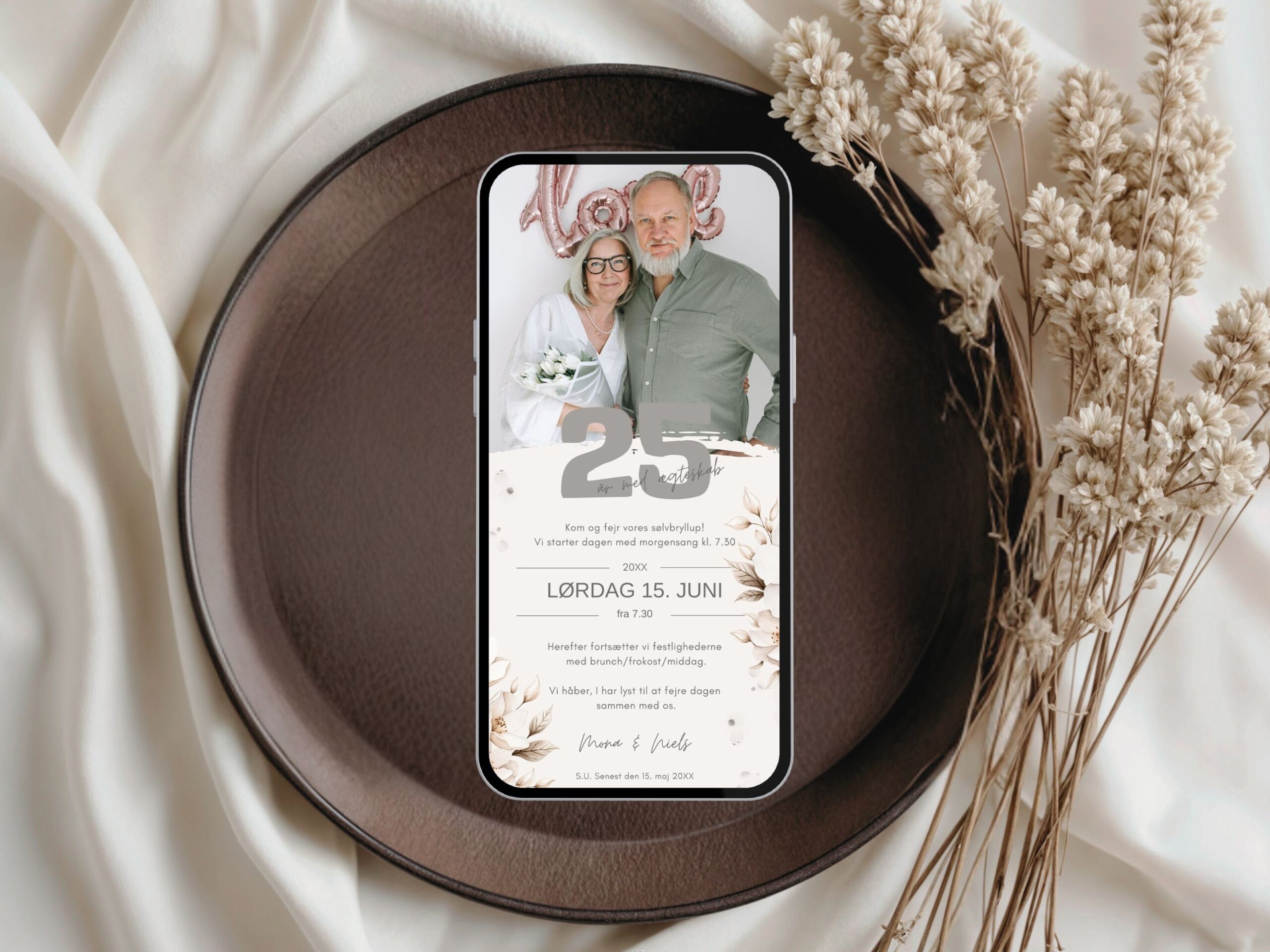 digital invitation sølvbryllup