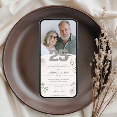 Sølvbryllup 3 | Digital invitation til sms