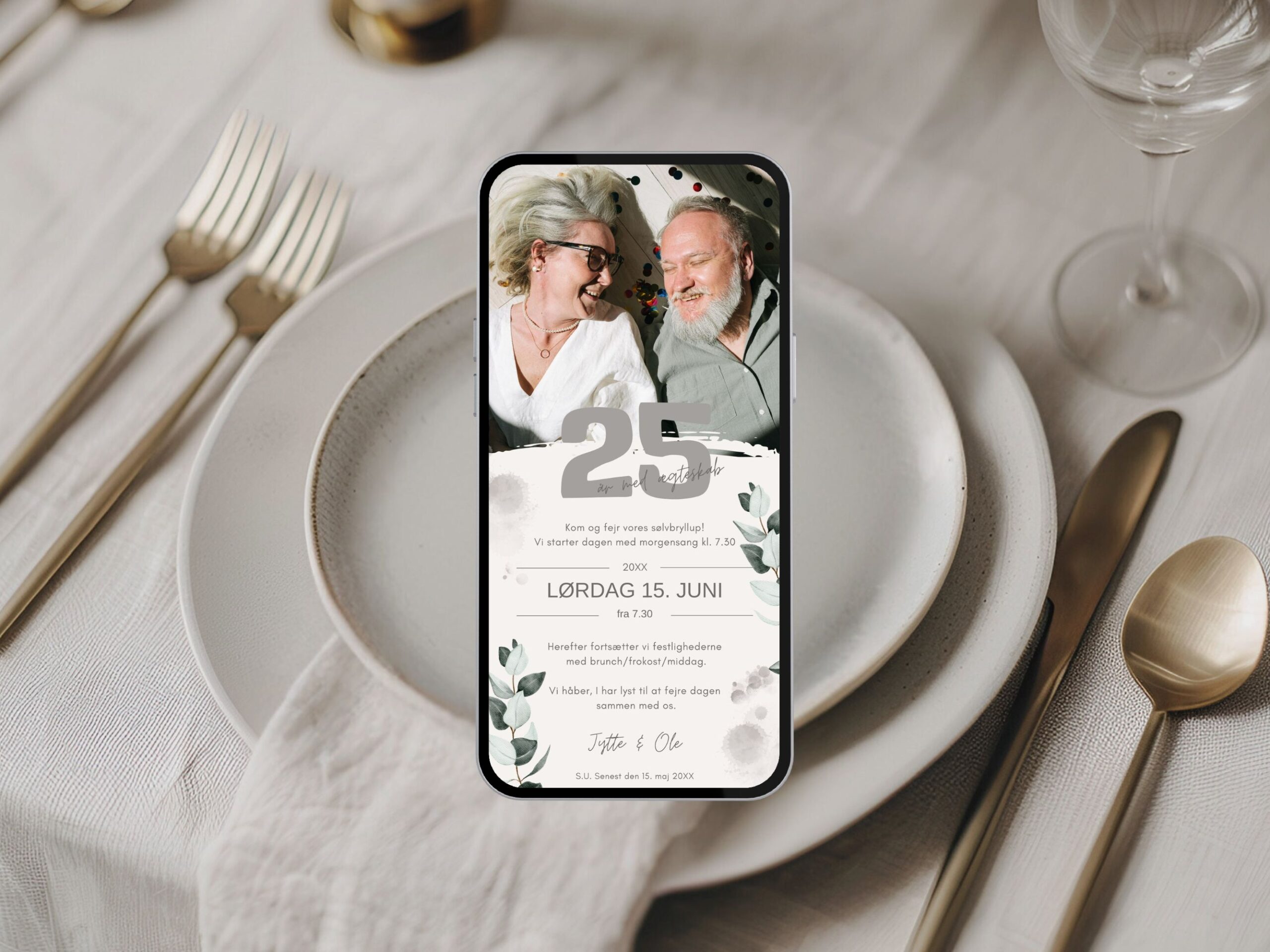 digital invitation sølvbryllup