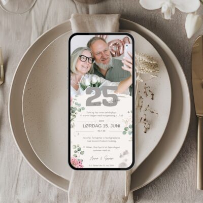 Sølvbryllup 8 | Digital invitation til sms
