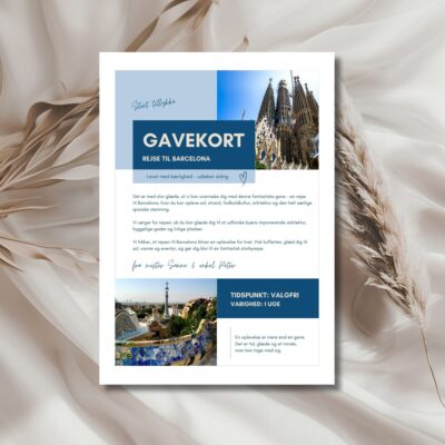 Barcelona | Hjemmelavet rejsegavekort