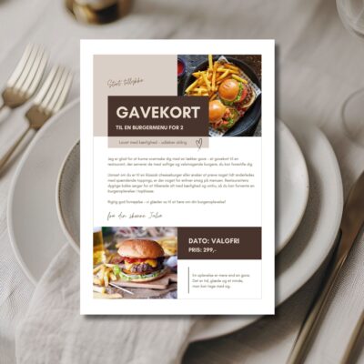 Burger | Hjemmelavet gavekort