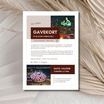 Cirkus | Hjemmelavet gavekort