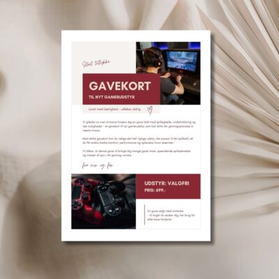 Gamerudstyr | Hjemmelavet gavekort