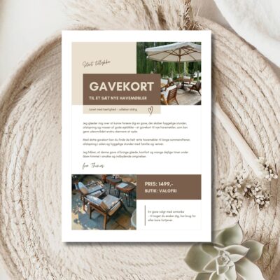 Havemøbler | Hjemmelavet gavekort