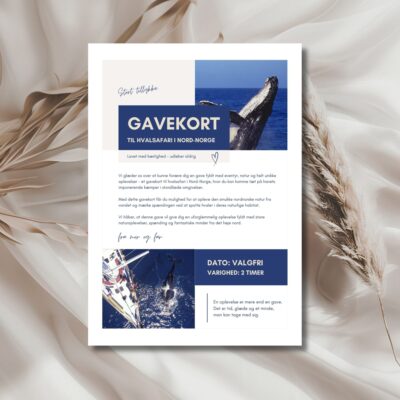 Hvalsafari | Hjemmelavet gavekort
