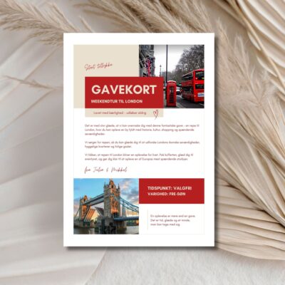 London | Hjemmelavet rejsegavekort
