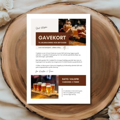 Ølsmagning | Hjemmelavet gavekort