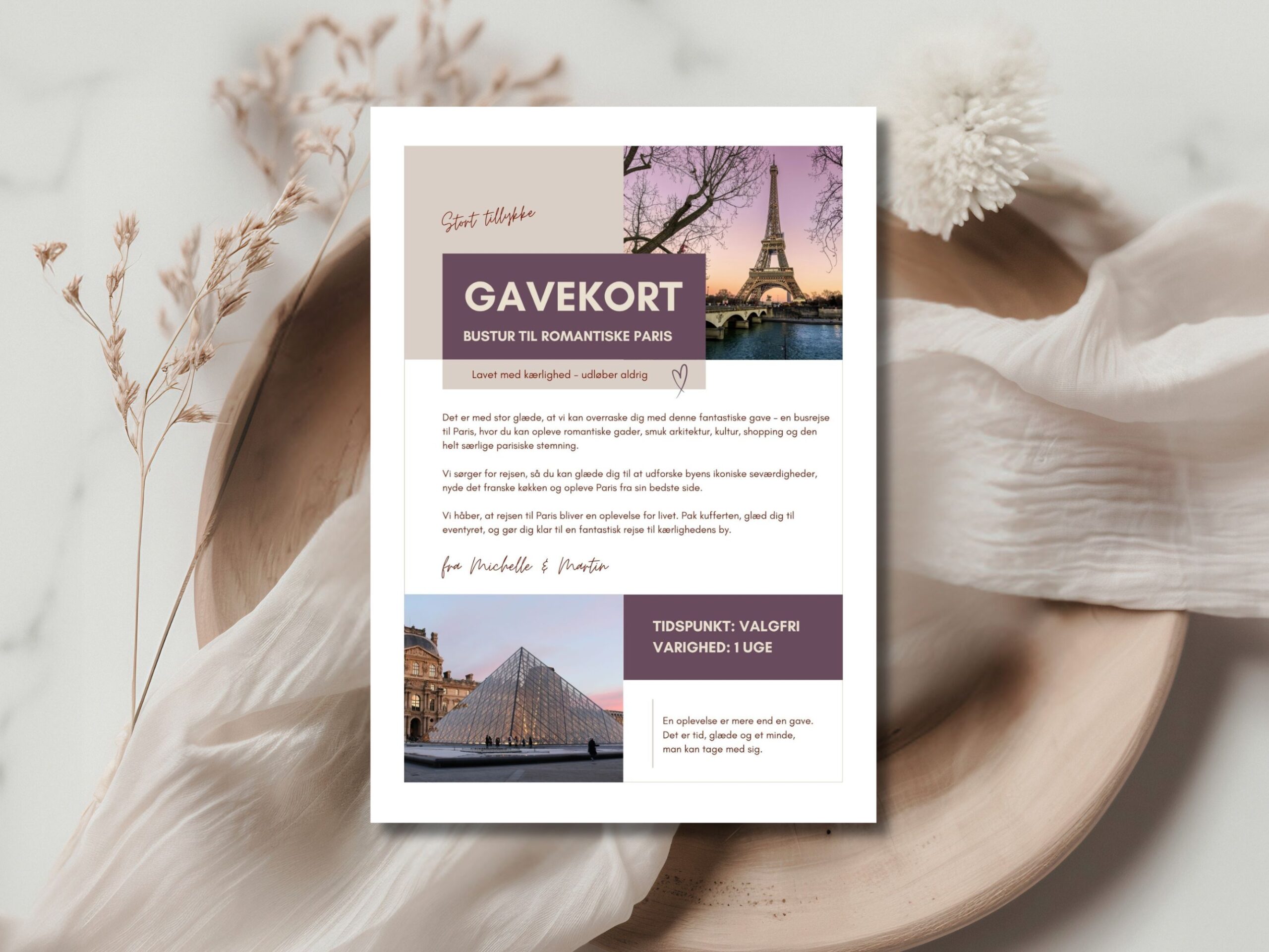 rejsegavekort paris