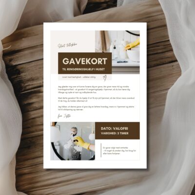 Rengøring | Hjemmelavet gavekort