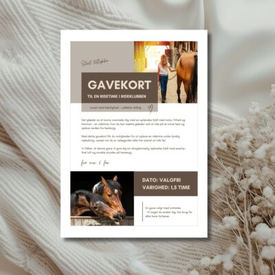Ridetime | Hjemmelavet gavekort