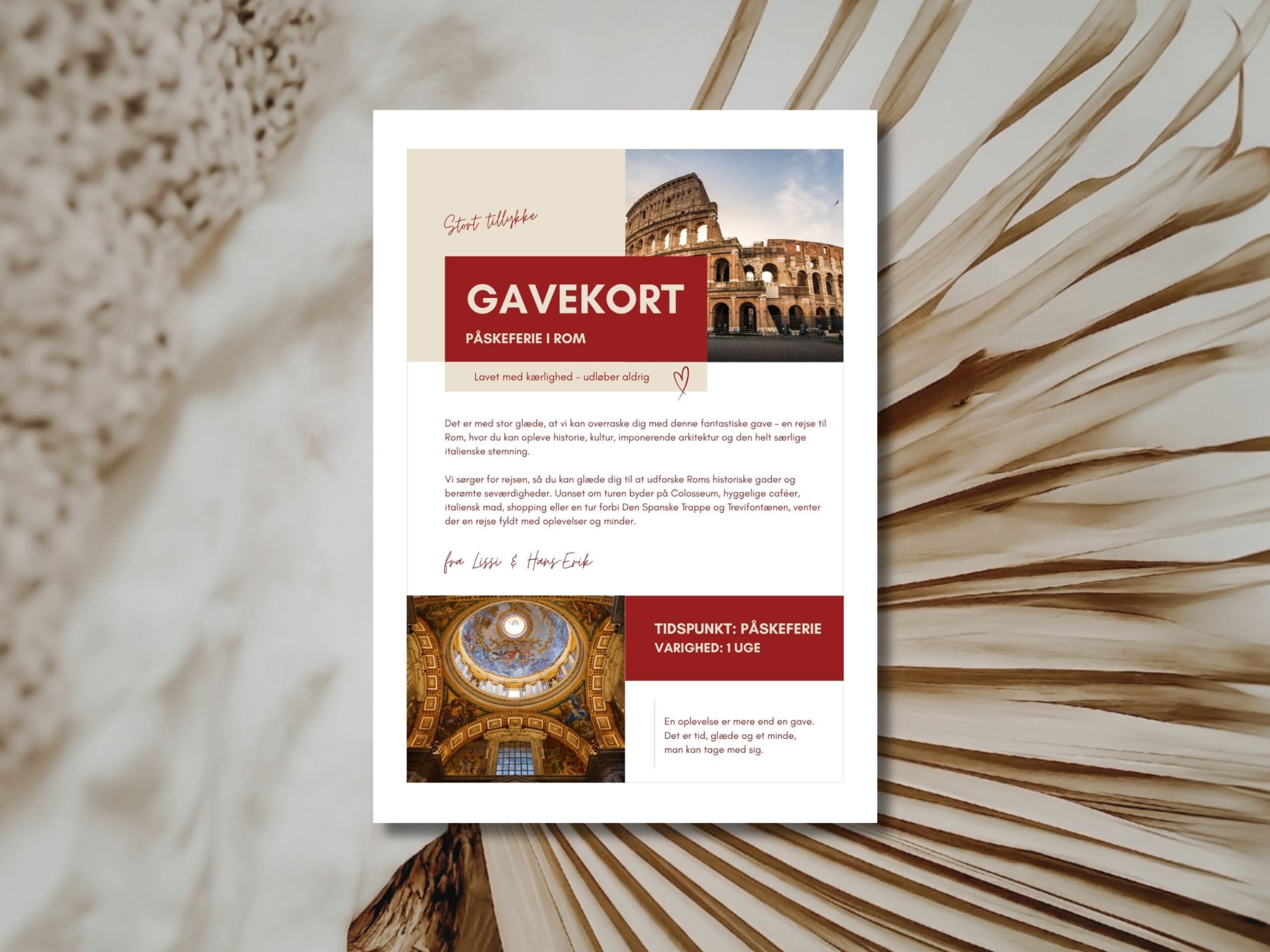 rejsegavekort rom
