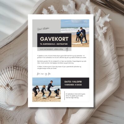 Surfskole | Hjemmelavet gavekort