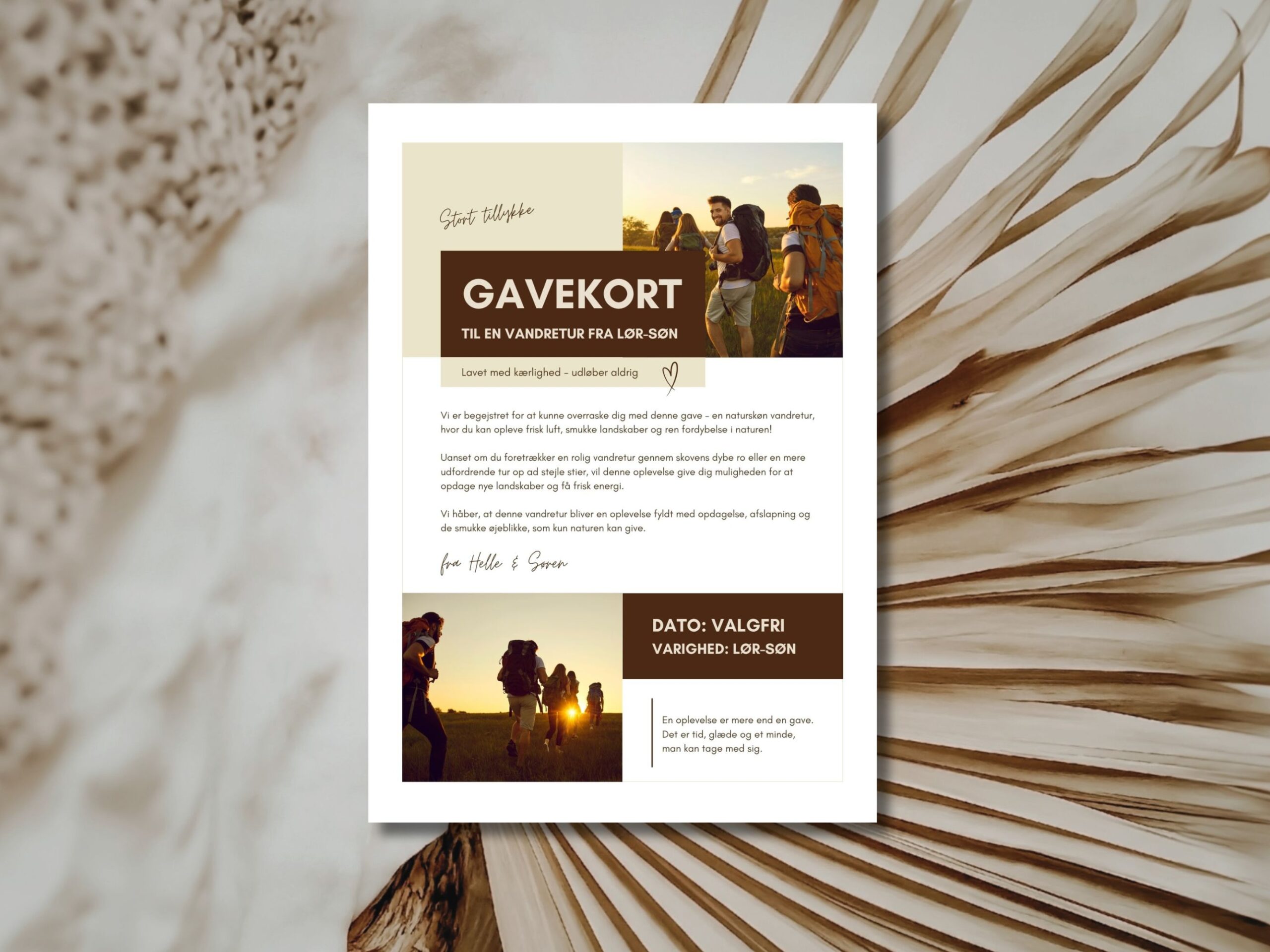 gavekort vandretur