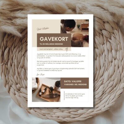 Wellnessophold | Hjemmelavet gavekort