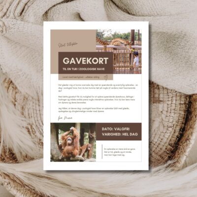 Zoologisk have | Hjemmelavet gavekort